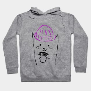 Cat In The Purple Hat Hoodie